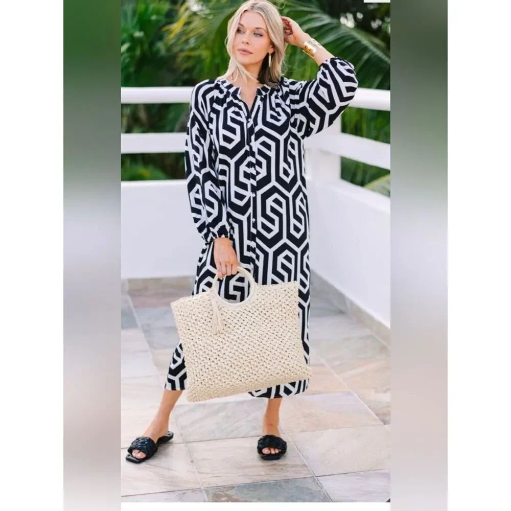 SSYS the label geometric midi dress size S - Picture 2 of 11